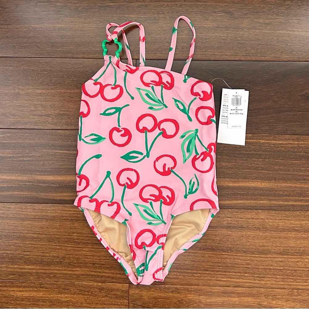 BNWT Old Navy Pink Cherry Print One-Piece Swimsuit